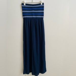 Rachel Roy Strapless Blue Maxi Dress